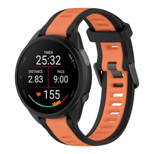 black-orange-oppo-watch-46mm-watch-straps-nz-dual-colour-silicone-watch-bands-aus