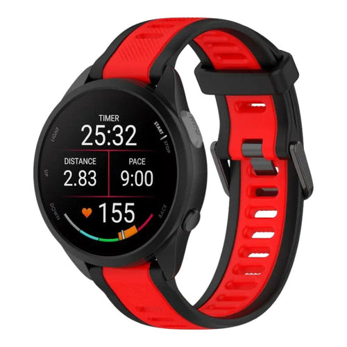 black-red-garmin-instinct-e-(45mm)-watch-straps-nz-dual-colour-silicone-watch-bands-aus