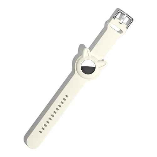 Childrens-Apple-AirTag-compatible-Silicone-Watch-Straps-Bunny-Style-nz-aus-white