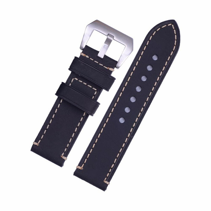 black-silver-buckle-xiaomi-amazfit-gts-4-watch-straps-nz-retro-leather-watch-bands-aus