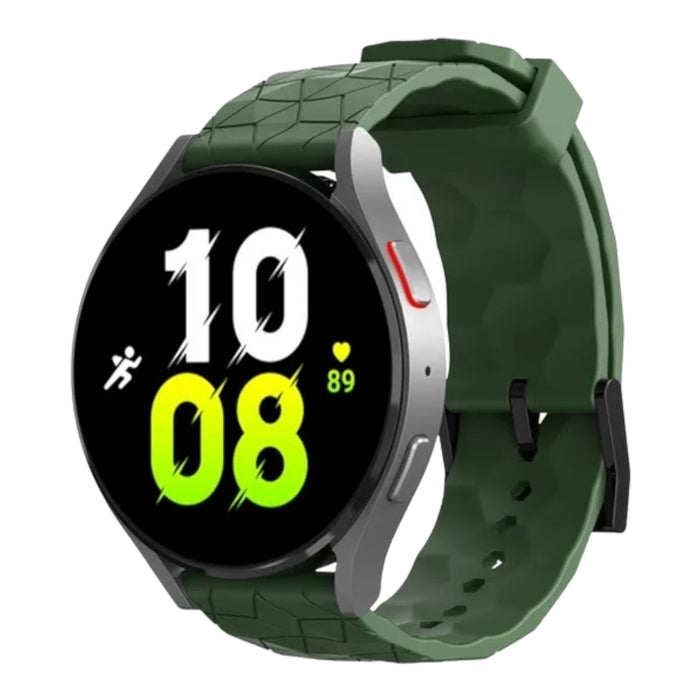 army-green-hex-pattern-garmin-forerunner-265s-watch-straps-nz-silicone-football-pattern-watch-bands-aus