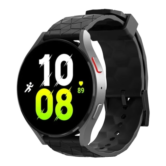 black-hex-patternsamsung-gear-sport-watch-straps-nz-silicone-football-pattern-watch-bands-aus