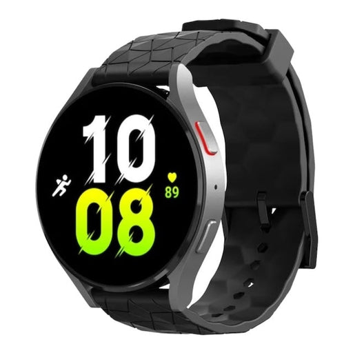 black-hex-pattern-garmin-approach-s70-(47mm)-watch-straps-nz-silicone-football-pattern-watch-bands-aus