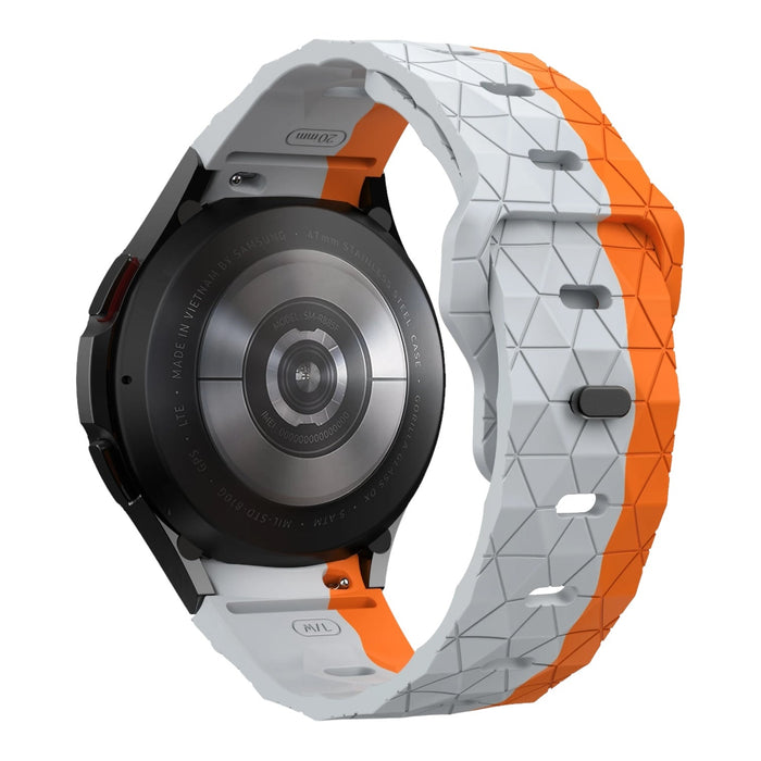 grey-orange-hex-pattern-suunto-race-s-(45mm)-watch-straps-nz-silicone-football-pattern-watch-bands-aus