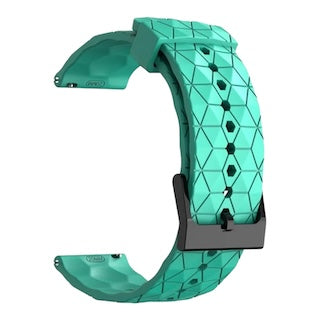 teal-hex-patternsamsung-galaxy-watch-6-classic-(47mm)-watch-straps-nz-silicone-football-pattern-watch-bands-aus