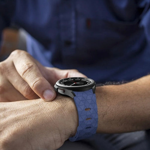 navy-blue-hex-pattern-spacetalk-adventurer-2-watch-straps-nz-silicone-football-pattern-watch-bands-aus