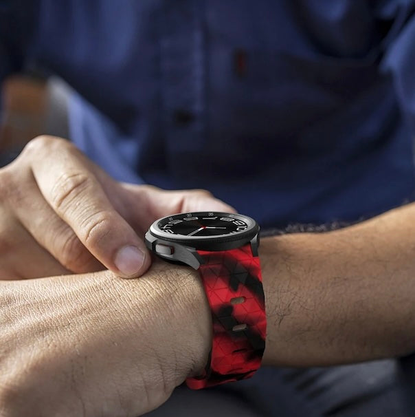 red-camo-hex-patternnokia-steel-hr-(40mm)-watch-straps-nz-silicone-football-pattern-watch-bands-aus