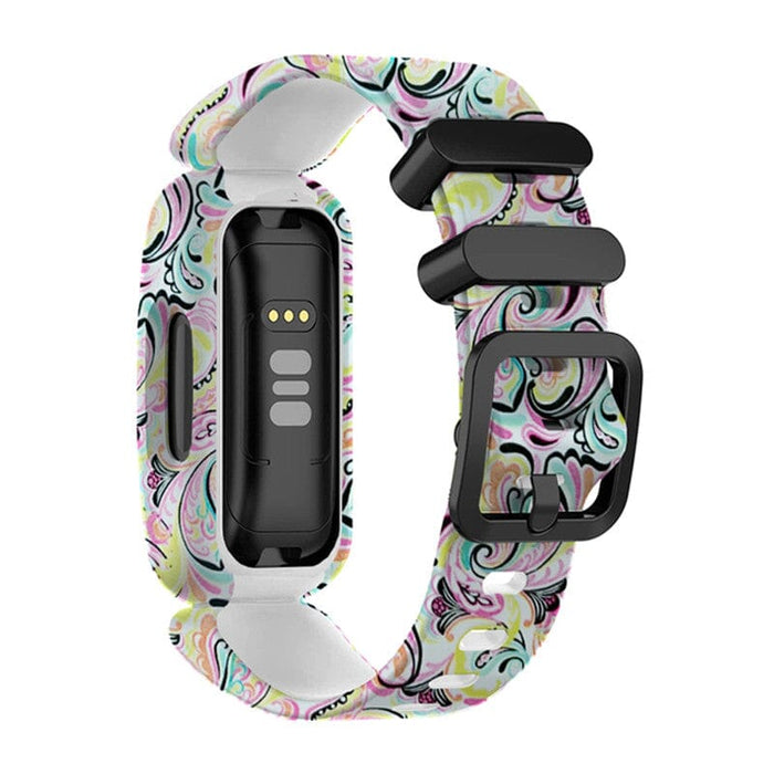 Silicone Pattern Fitbit Inspire 2 compatible Watch Straps