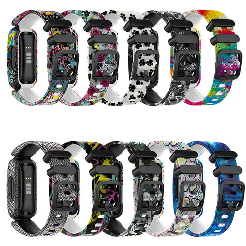 replacement-Silicone-Fitbit-Ace-3-watch-straps-black-swirl